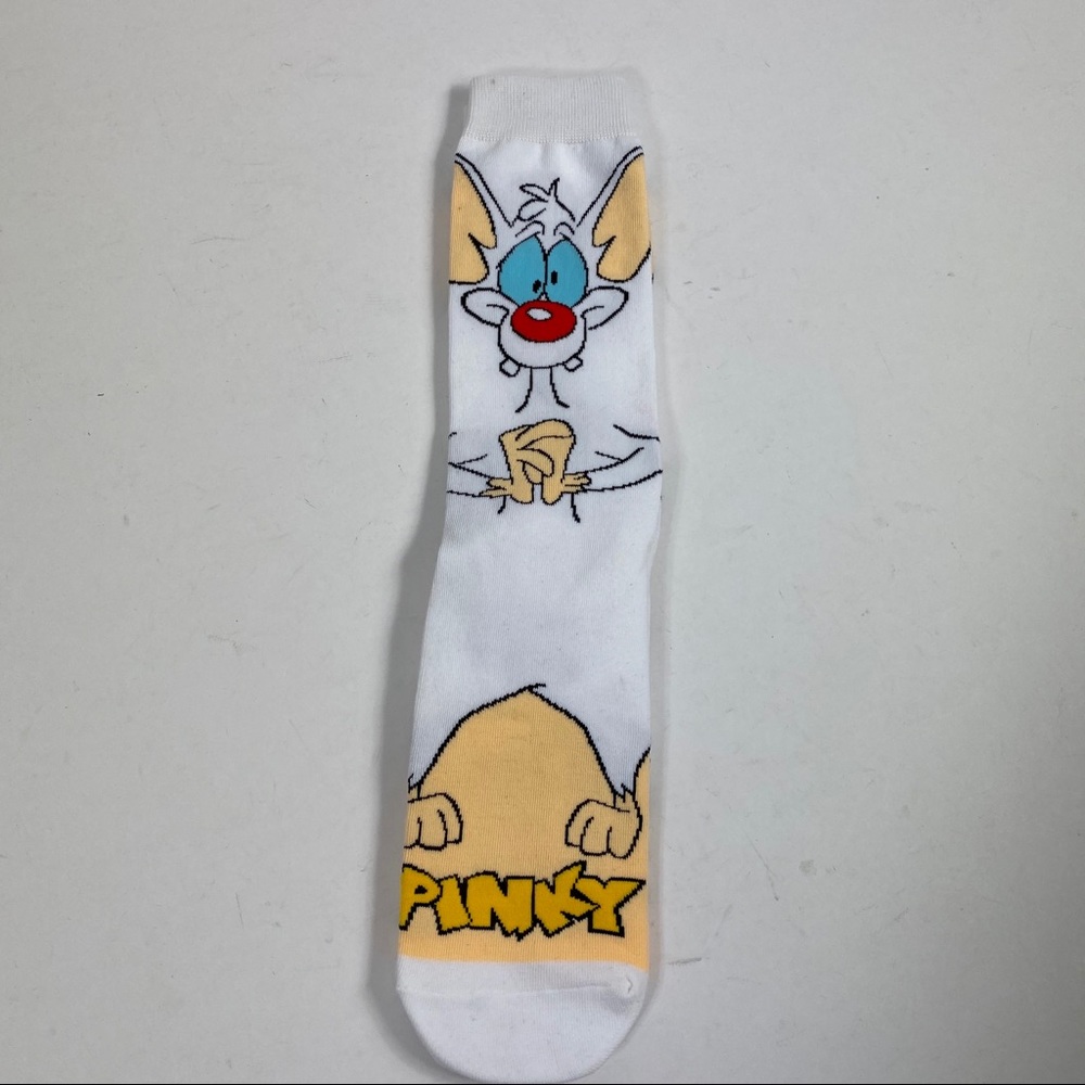 4/$25 Pinky and the Brain Pinky 360 Crew Sock Adult
